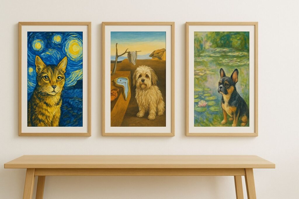 Artistic Pet Portraits in Iconic Styles