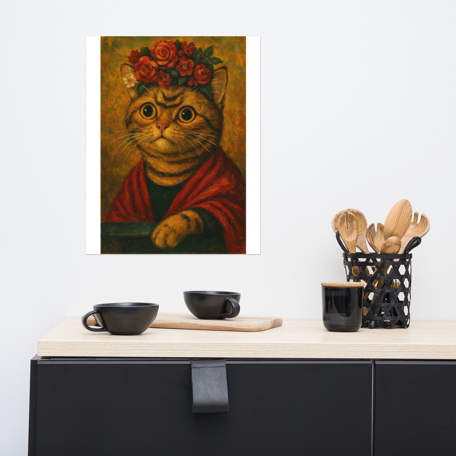 frida kahlo style pet portrait