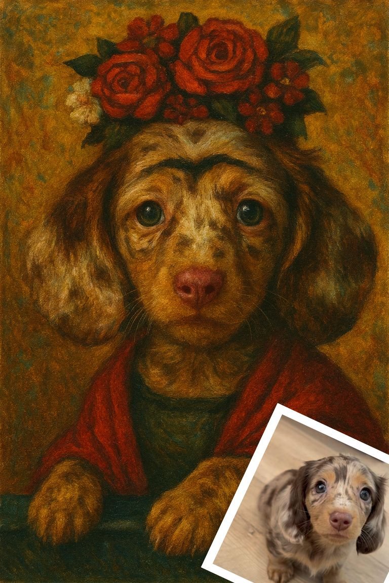 frida kahlo pet portrait