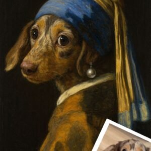 Funny Pet Art - Custom The Girl With The Pearl Earring-Style Pet Portrait