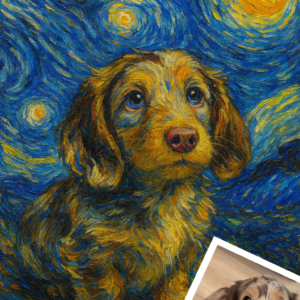Starry Night - Van Gogh Style Custom Pet Portrait